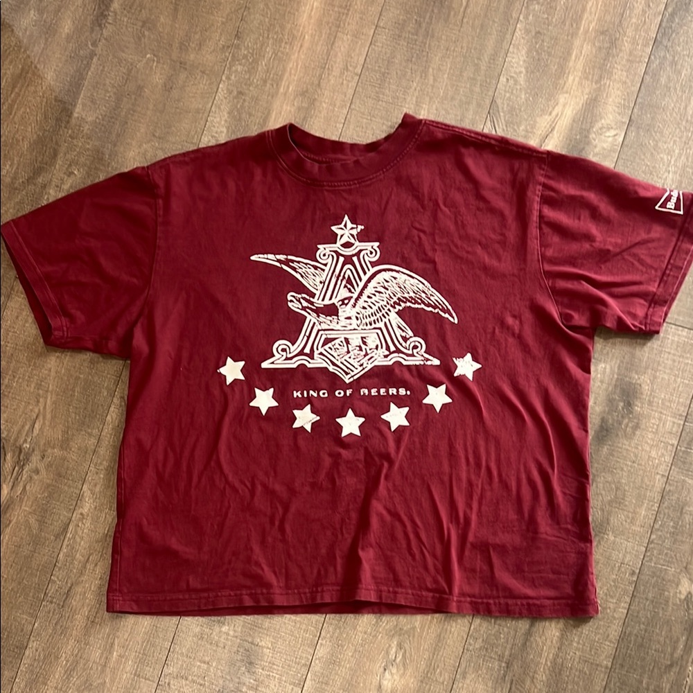 Budweiser Maroon Graphic T-Shirt